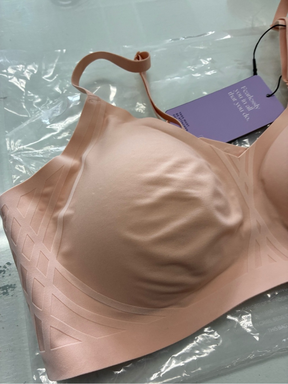 Honeylove Silhouette Wireless Bra Woman's Sz L  38 B/C Blush Shaping Comfort - Picture 2 of 15